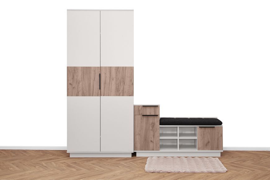 Шафа Поларо-1 (90 &times; 45 &times; 200 см, кашемір + дуб крафт сірий) md-sh-vzt-ksh-db-kr-sr фото