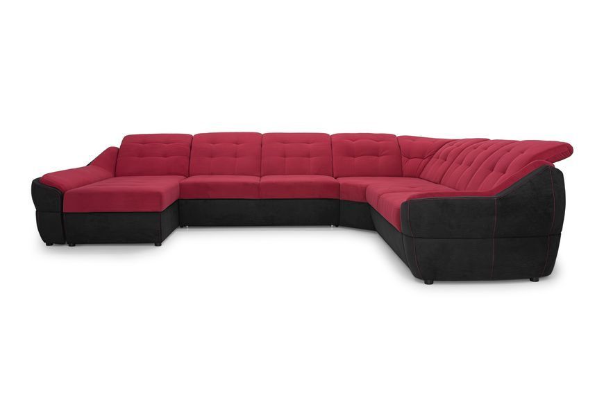 Кутовий диван Спейс XXL (375 &times; 310 см, бордовий з чорним) IMI Premium kspsxxl-l-ll65-ll99-ll65 фото