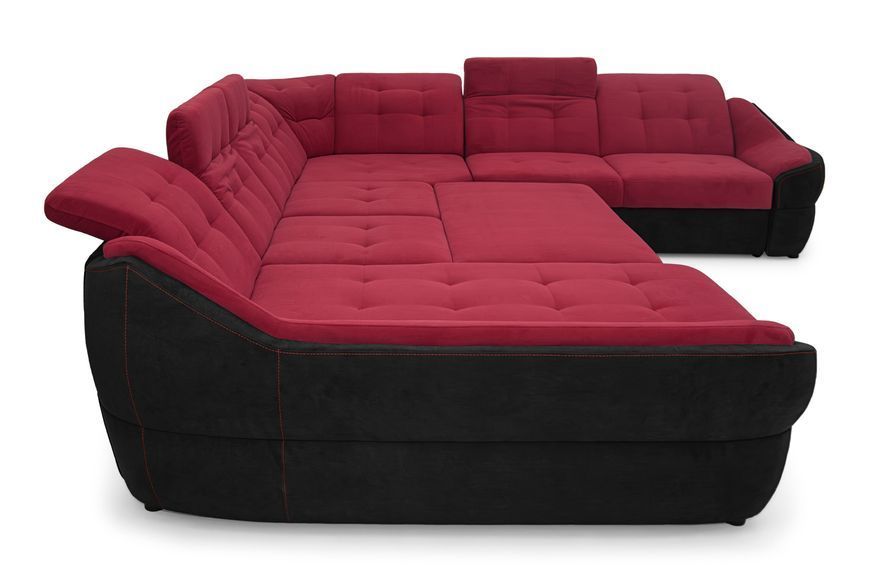 Кутовий диван Спейс XXL (375 &times; 310 см, бордовий з чорним) IMI Premium kspsxxl-l-ll65-ll99-ll65 фото