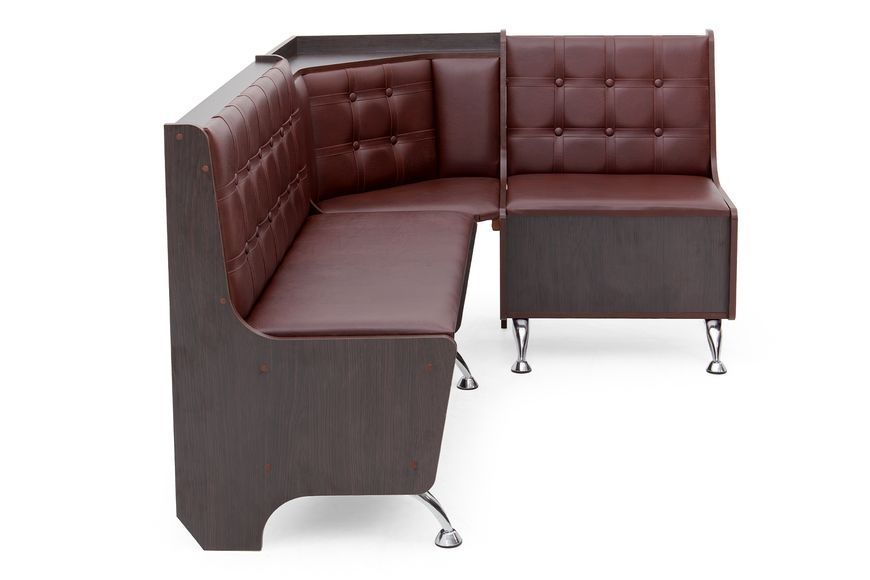 Кухонный уголок FeastFit-1 (кожзам, коричневый + венге, 160х120 см) ph-k-mrshl-krch-vng фото