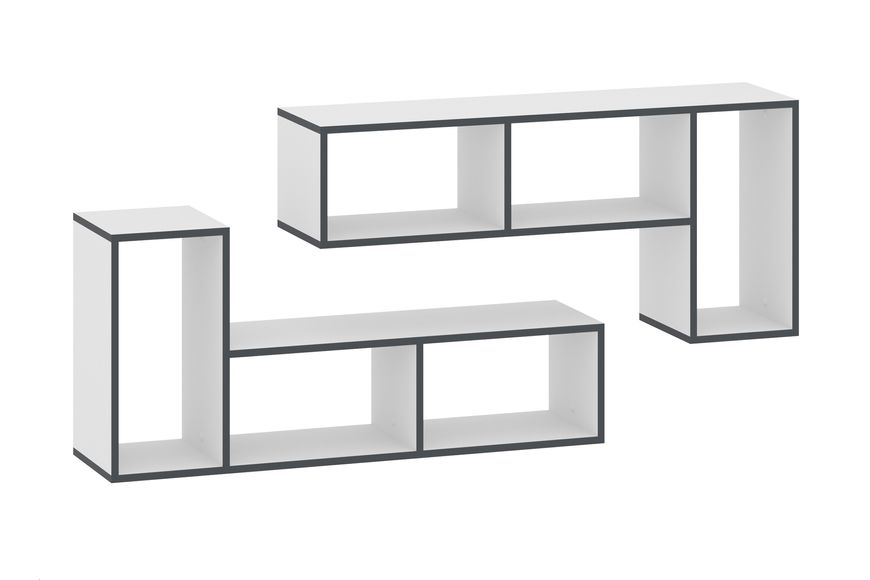 Полка Formo-1 (110,4х29х52 см, белый + кромка антрацит) phtn-mks-ns-bl-kntc фото