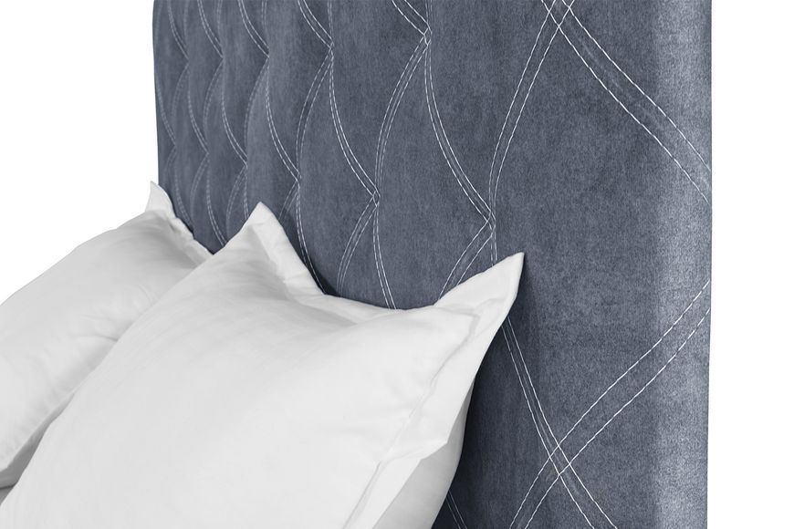 Ліжко з матрацом Барвінок (160 &times; 200 см, Pocket Spring, велюр, без підйомного механізму, синьо-сірий) IMI brvnk-am160x200sb-mt фото