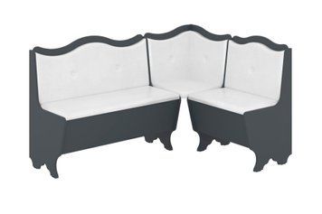 Кухонный уголок FlavorFurnish-1 (110 &times; 150, кожзам, белый и антрацит) ph-kt-grcg-bl-ntrc фото