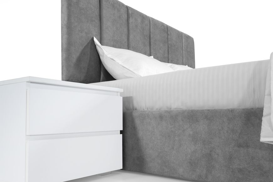 Ліжко з матрацом Лотос 160х200 (Світло-сірий, велюр, без підйомного механізму) IMI lts-am160x200ssb фото