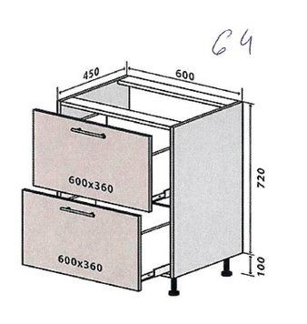 Кухонный модуль нижний №64 Соломия (60х45х82 см, кашемир) IMI m-km-slm-n-64-ksmr фото