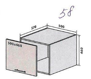 Кухонный модуль верхний №58 Соломия (50х57х46 см, антресоль, кашемир) IMI m-km-slm-nt-58-ksmr фото